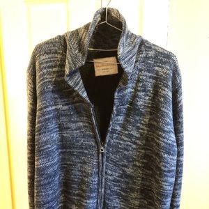 Blue gray cardigan zip up
